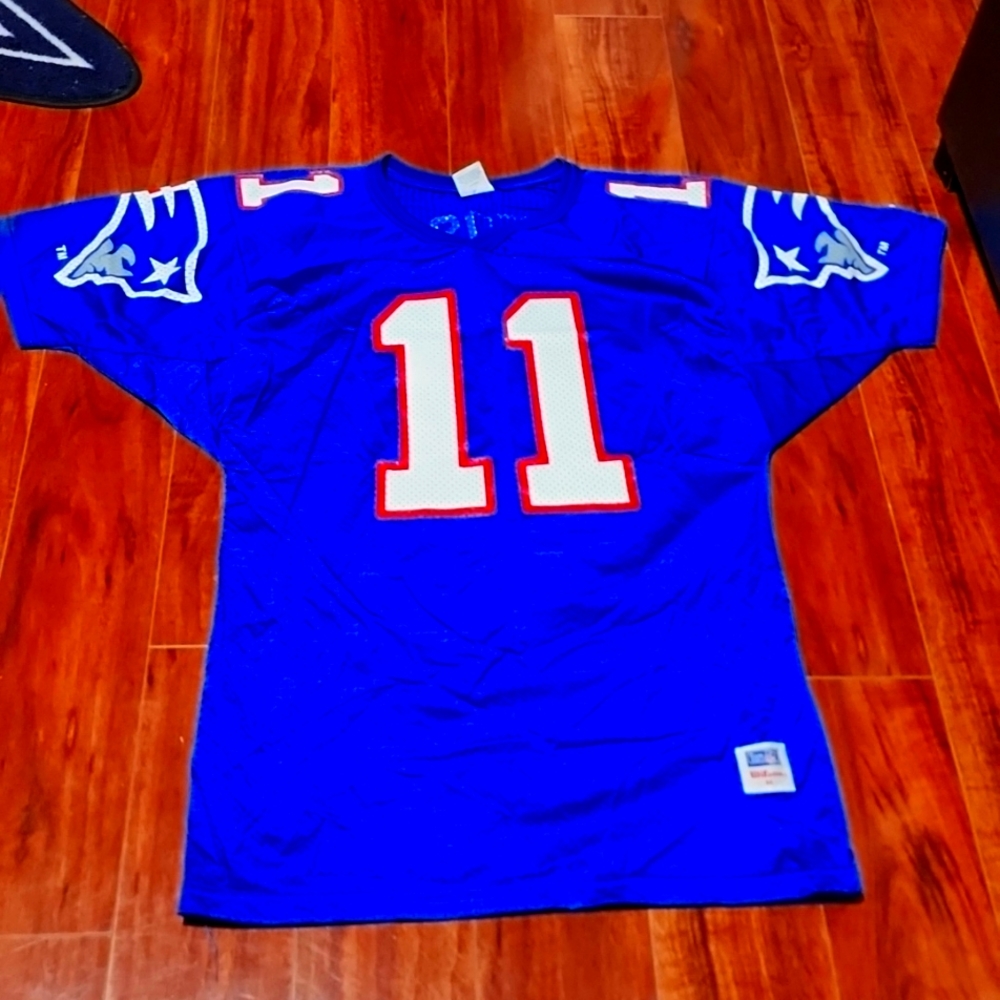 1995 Patriots #11 Bledsoe WILSON Jersey Mens SIZE MED